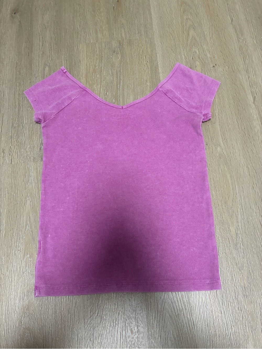 American Eagle Outfitters Pink Ribbed Off-Shoulder Crop Top
